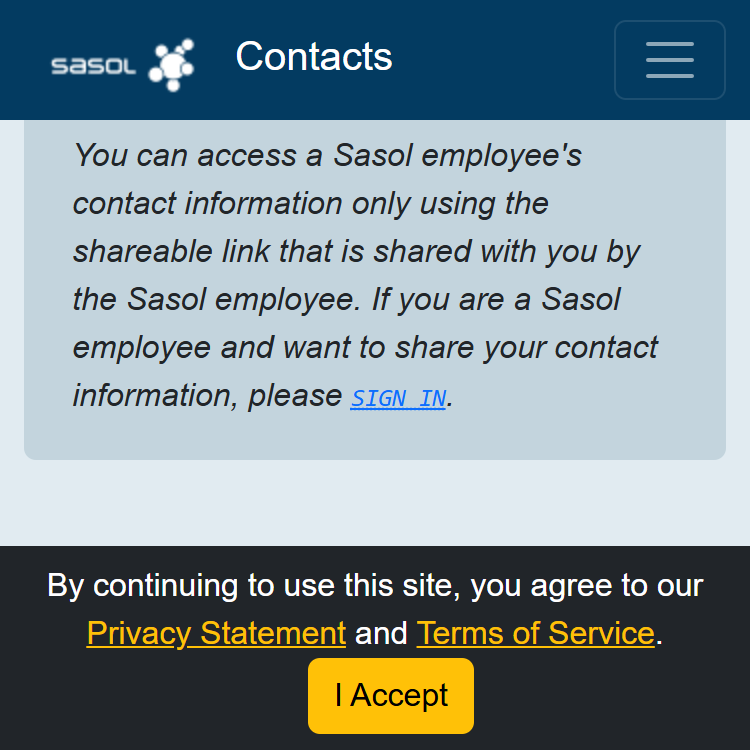 Screenshot of the 'Sign In' link on the homepage